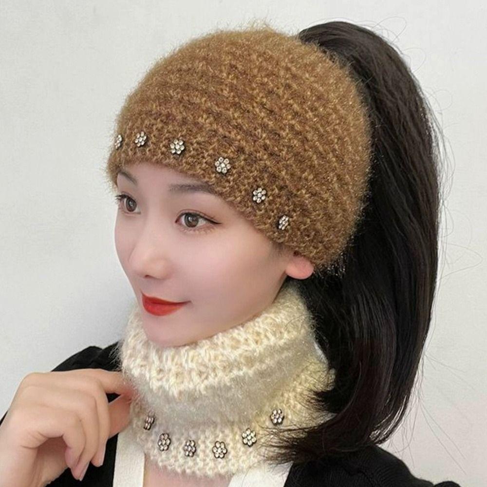 Fashion Warm Winter Wool Headbands Thicken Wide Edge Knitted Headbands Windproof Soft Neckerchief Girls