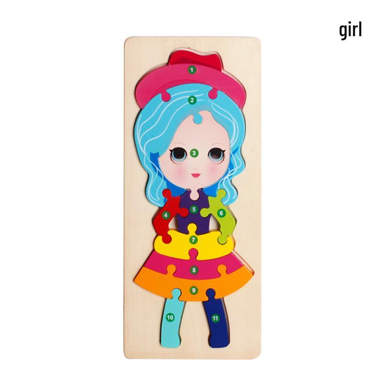 3D Wooden Transportation Animal Puzzle: Educational Jigsaw Board for Early Learning