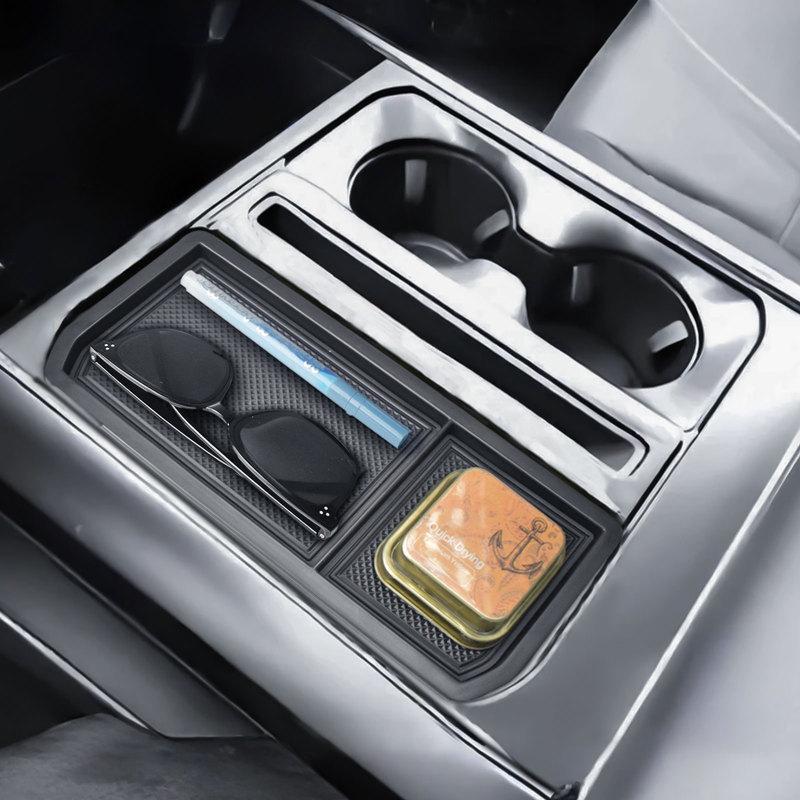 For Ford F150 -2024 2025 Front Center Console Pocket Cover Storage Box Organizer Hidden Panel Secret Pocket Lid Cubby Cover