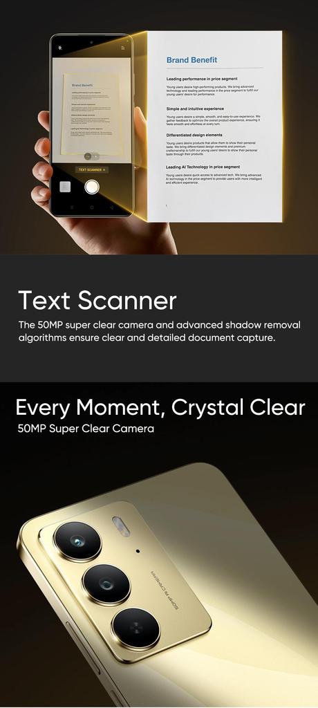 Realme C75 6000mAh Battery 45W Fast Charging IP69 Waterproof Rugged Smartphone 6.72" 90Hz Display