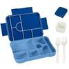 Stackable Plastic Lunch Box with Multiple Compartments Microwave Safe Bentos Container for Students Children School Meal Preparation