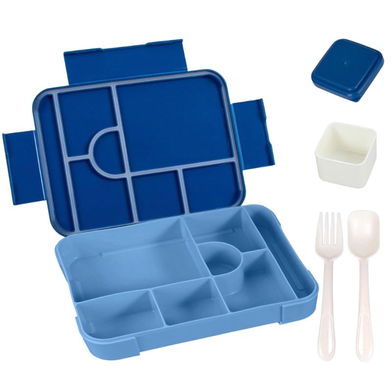 Stackable Plastic Lunch Box with Multiple Compartments Microwave Safe Bentos Container for Students Children School Meal Preparation