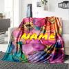 Floral Abstract Art Home Customize Your Name Blankets Soft Cozy Lightweight Allseason Multiuse Throw Perfect For Picnic Sofa Office Bed Living Room