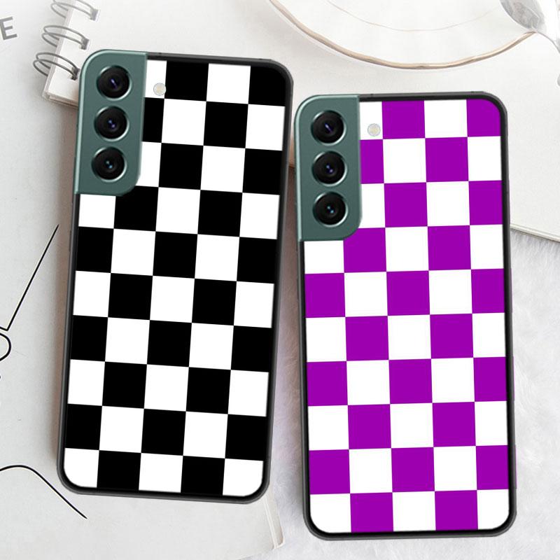Retro Classic Chess Board Grid Phone Case For Samsung Galaxy S22 S25 Ultra S21 S10 Plus S26 Edge S20 S23 S24 FE Cover Silico
