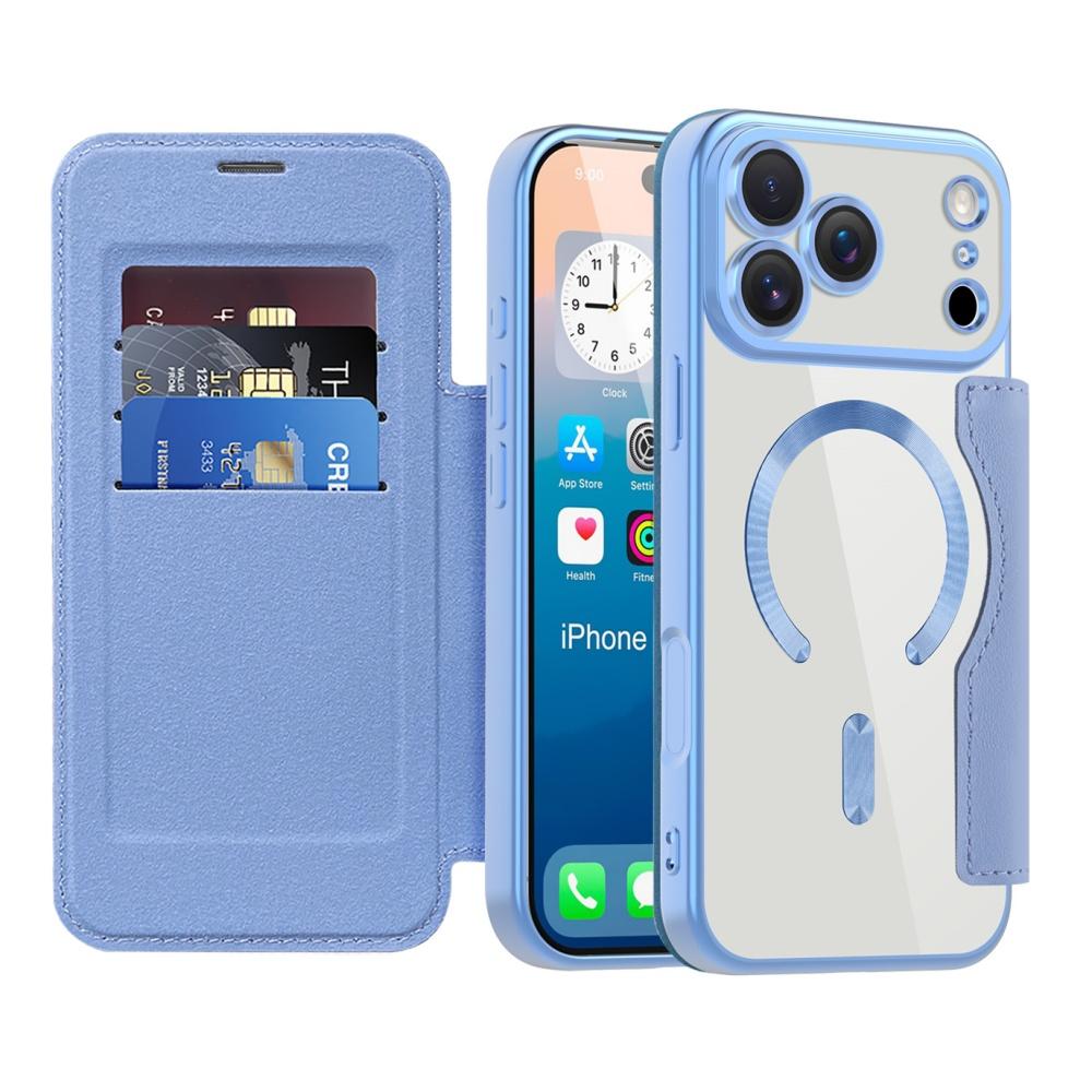 3in1 Business Leather Flip Magnetic Case for iPhone 17 16 15 14 Pro Max Card Wallet Plating Clear Case For iPhone 16 15 14 Air