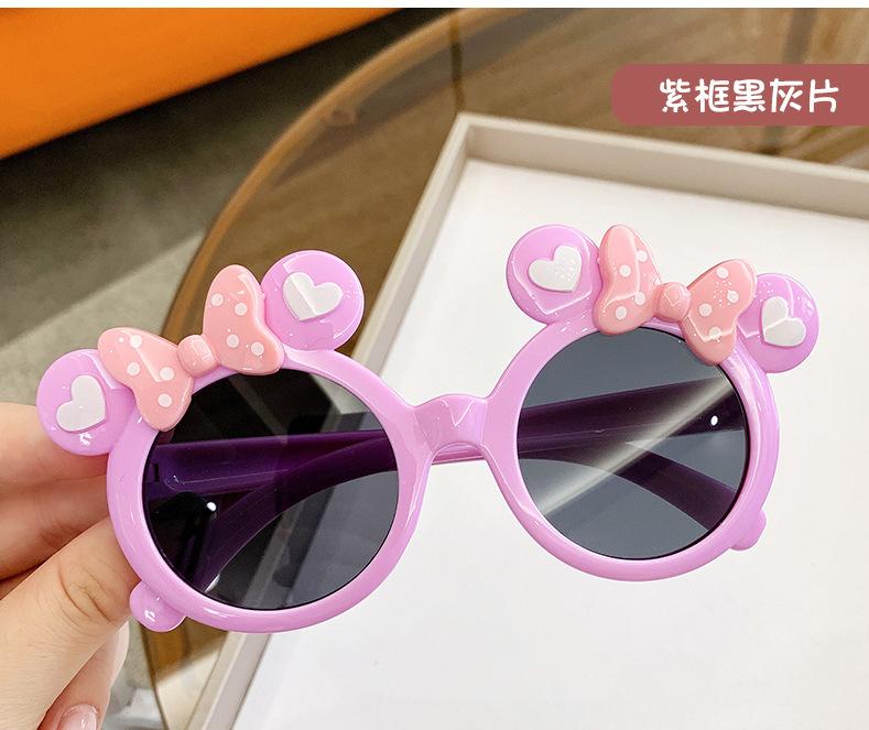 New Children Fashion Sunglasses Girls' Cartoon Decoration Bow Sun Glasses Cute Baby Outdoor Sunshade Eyewear Uv400