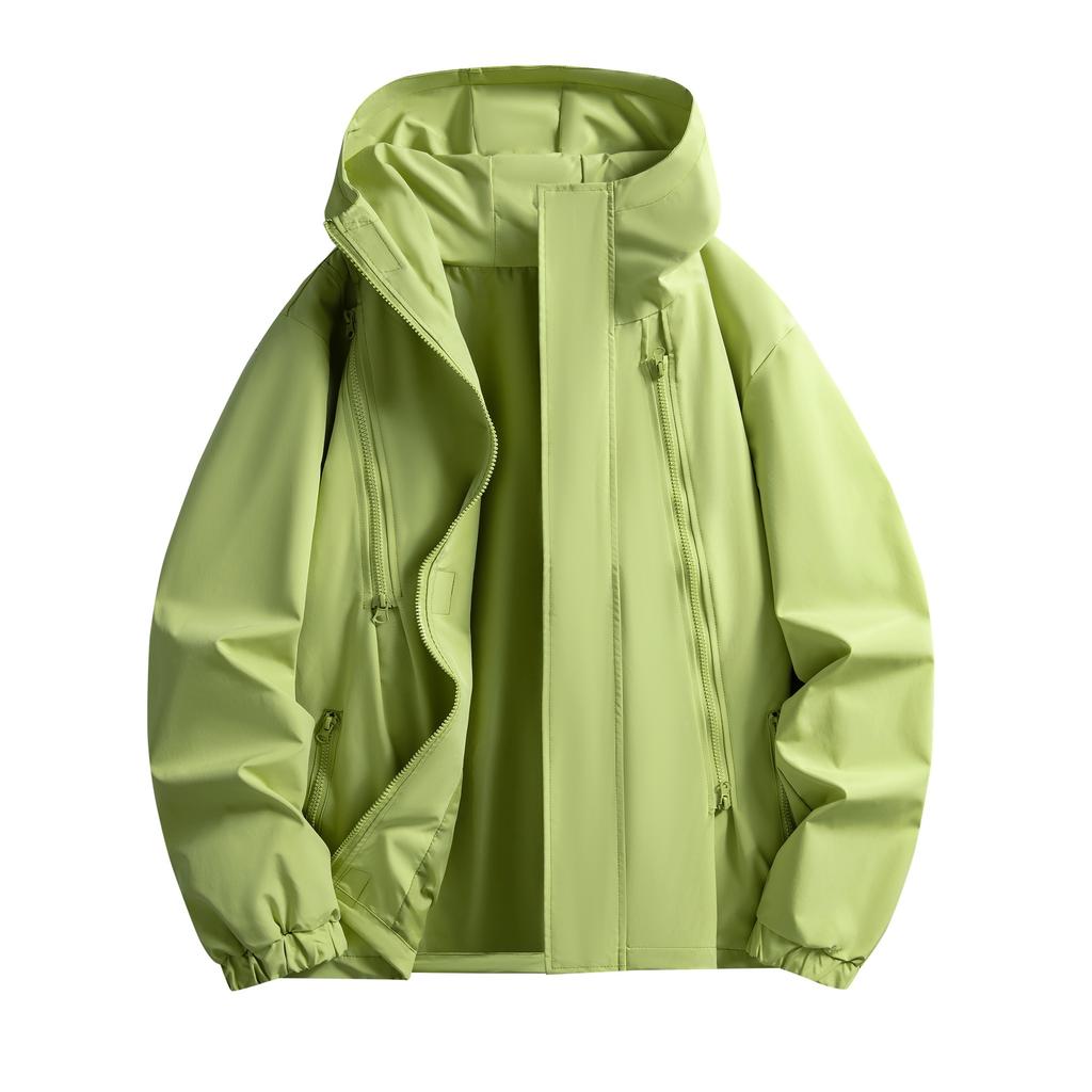 Red Zipper Waterproof Jacket Men's and Women's Spring and Autumn Jacket Hooded Jacket