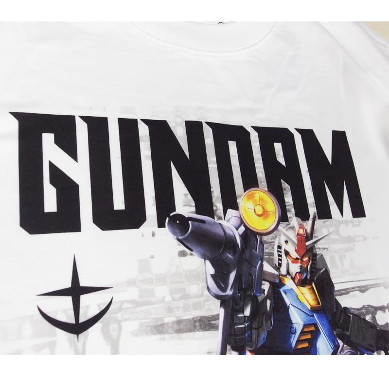 [EVERSOUL] Mobile Suit Gundam Long-Sleeve T-Shirt GUNDAM RX-78-3 Earth Defense Force Mobile Suit Zaku Char Anime Goods Gift Men's White M Size [Parall