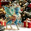 2D Flat Goat Hanging Ornament Acrylic Animal Pendant Christmas Tree Decoration Car Rearview Mirror Charm New Year Hanging
