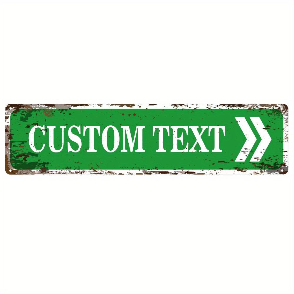 Personalized Rustic Worn Green Arrow Aluminum Metal Sign Vintage Farmhouse Wall Decor