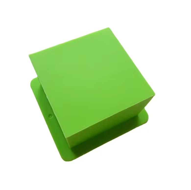 Green Square Silicone Cake Soap Mold 500ml Straight-Edged Square Brick Bread Mold 9 * 9 * 6.5cm Chiffon Bread Cake Mold
