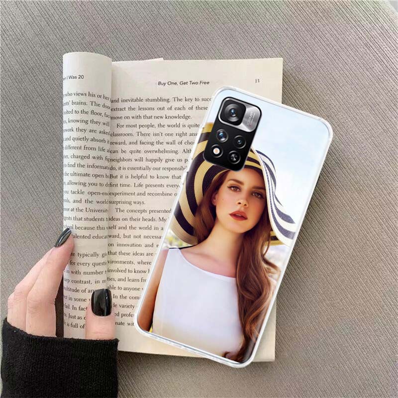 

Singer Lana D-Del Rey Phone Case For Redmi Note 13 12 Pro Plus 14 15 Pro 5G 11 11T 11E 11S 10 Pro 10S 9 9S Cover Cell Clear TPU Redmi Note 11T Pro