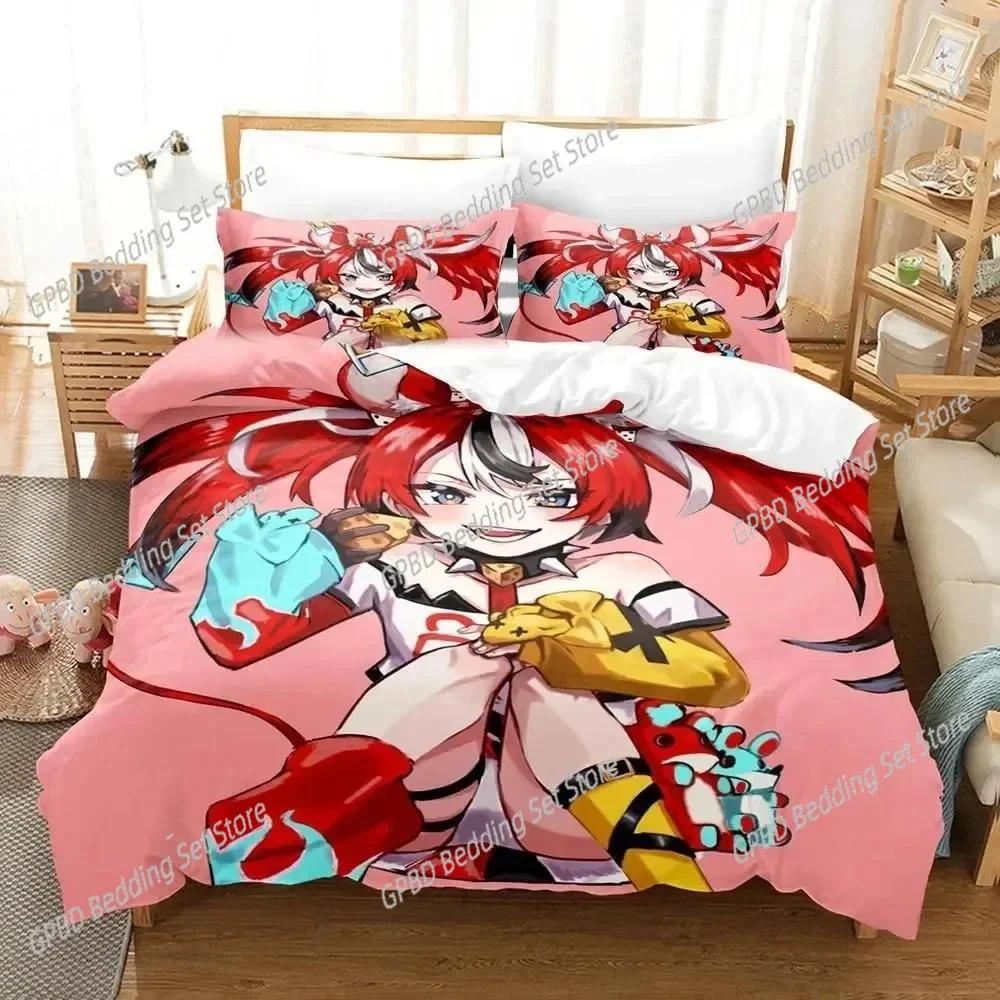 3D Print Hakos Baelz Anime Bedding Set Bedroom Soft Modern Bedspreads Comefortable Kids Duvet Cover Quilt Cover And Pillowcase