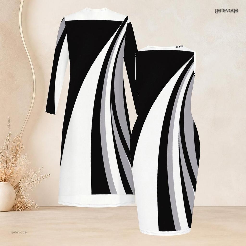 Women Plus Size Two Piece Set Long Sleeve Open Front Cardigan Sleeveless Bodycon Dress Black White Floral Printed