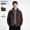 NVG YOUNG Men's Fleece-Lined Windproof Stand-Collar Jacket