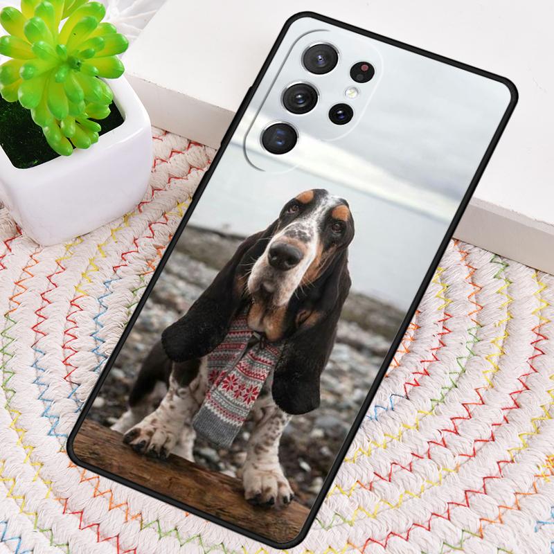 Basset hound aranyos rajzfilm kölyökkutya Telefon tok Samsung Galaxy note 10 pro S26 Ultra S23 S24 FE S25 S21 S22 PLUS-hoz Borító