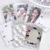 50pcs Idol Card Sleeves INS Ballet Style Photocard Protector Ins Transparent Bowknot Print Self-adhesive Opp Bags Packaging Bag