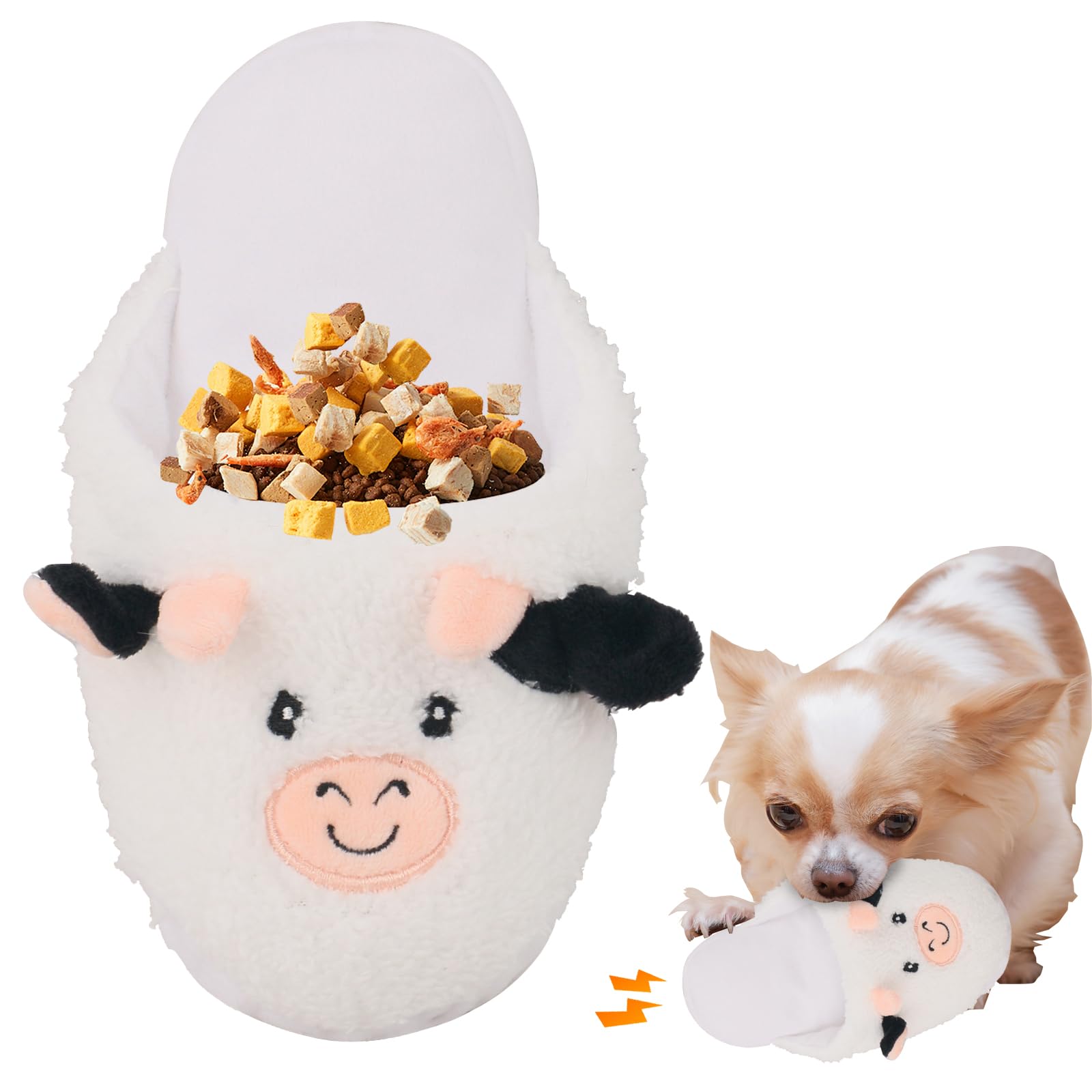 

Cute Plush Slippers for Shiba Inu Educational Toy with Treat Dental Exercise Anxiety Stress Crunchy Slippers for and Large Dogs Dogs, Sound, Holder,