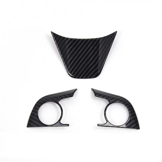 Carbon Fiber Steering Wheel Decor Frame Trim 3PCS For Toyota Camry 2018-
