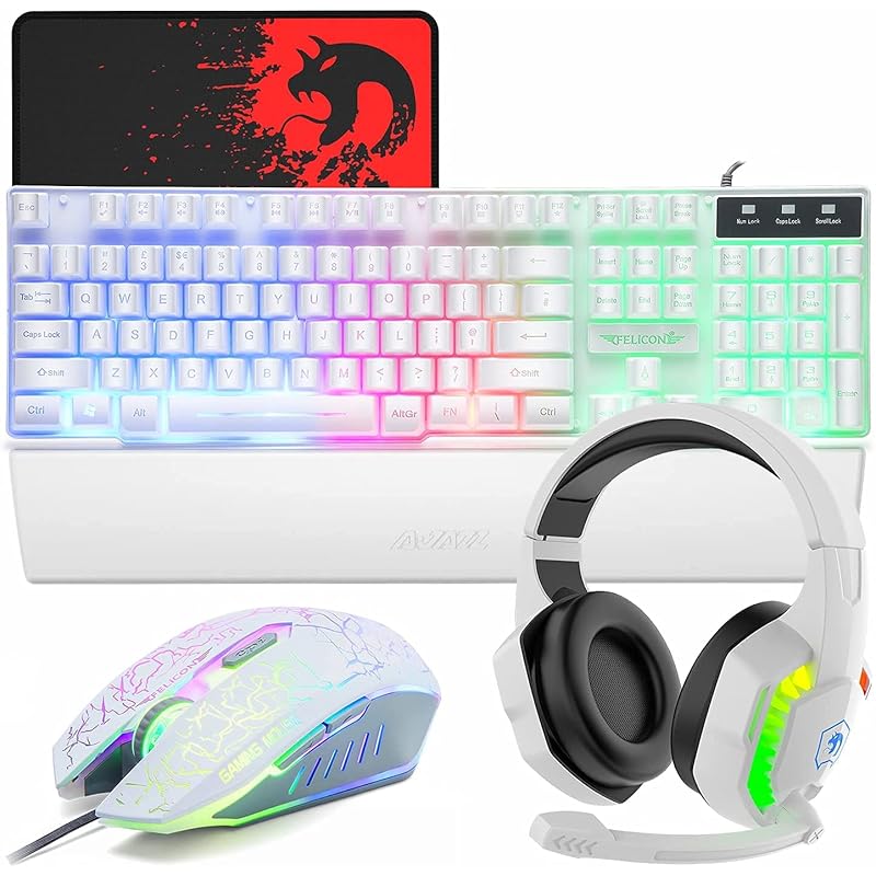 

Mamba snake ігрова клавіатура миша навушники набір для рук набір USB-мембрана Дротова водонепроникна багатофункціональна мультимедійна клавіша 2400 DPI регульована миша 6