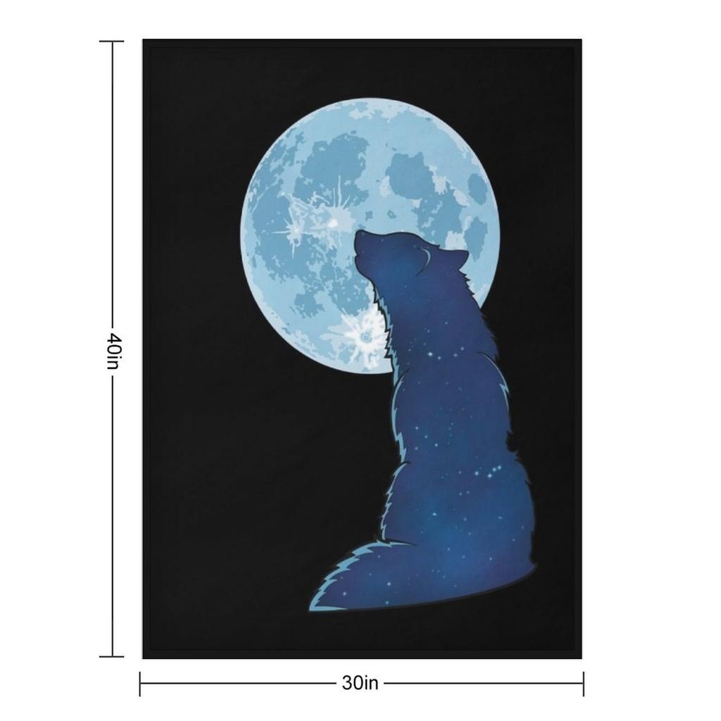 Starry Wolf Howl Throw Blanket Decoratives Luxury Camping Luxury Designer Blankets