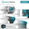 YOFIDRA Brushless 26MM Electric Hammer Impact Drill 8000IPM Multi-Screwdriver Rotary Drilling Tool For Makita 21V Battery Pin
