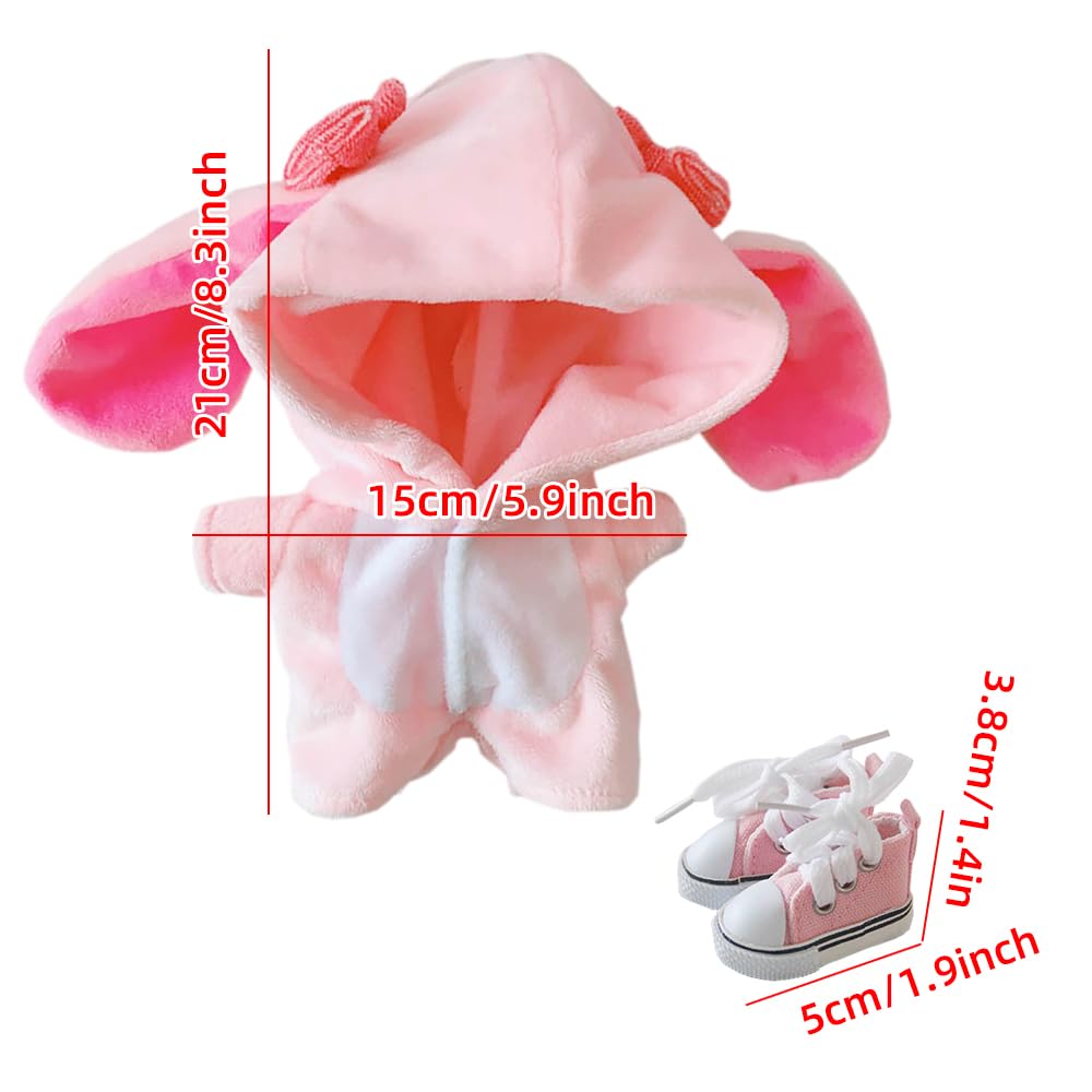 niannyyhouse 20cm doll clothes, stuffed animal coveralls + shoes, 2-piece set, rabbit clothes, cotton doll clothes, pajamas, doll baby clothes (20cm,