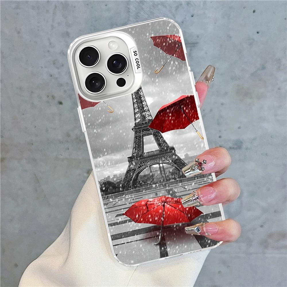 Paris Eiffel Tower Phone Case For IPhone 16 15 14 13 12 11 Pro Max X XR XSMAX 8 7 Plus Matte Shockproof Back Cover