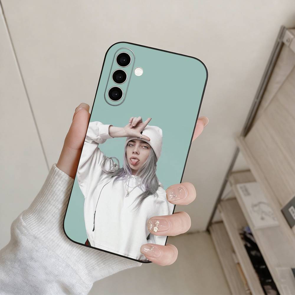 Singer B-Billie Eilish Phone Case For Samsung Galaxy A73,A72,A71,A70,A53,A52,A51,Others Soft Black Cover