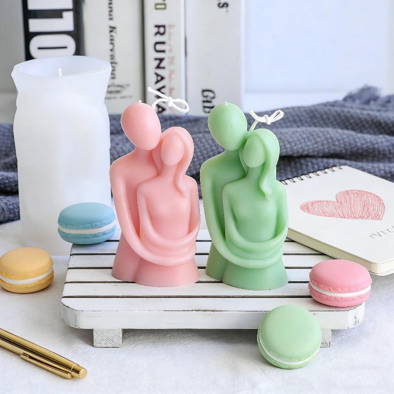 3D Couple Hugging Candle Silicone Mold DIY Figure Statue Plaster Soap Epoxy Casting Molds Home Crafts Valentine's Day Gift