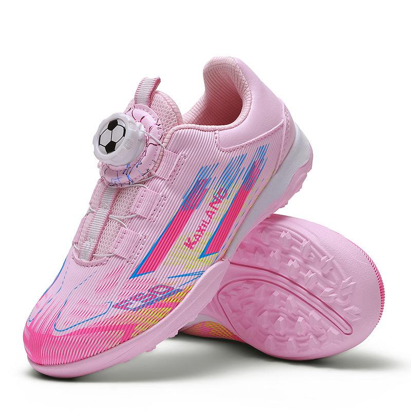 Rotary Buckle Free Children'S Football Shoes Boys Elementary School Students Broken Nails Children'S Youth Training Boys Sports Shoes