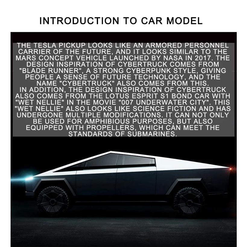 1/24 Tesla Cybertruck Druckguss-Legierung Modellauto Miniatur Metall Fahrzeug LKW Weihnachten Hottoy für Kinder Geschenke Kinder Spielzeug Jungen