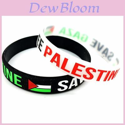 Stylový silikonový náramek na zápěstí Palestina s ikonickým designem palestinské vlajky