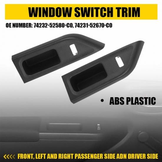 LH+RH Window Switch Bezel Trim Panel Cover For Toyota Yaris Hatchback 2012-2015