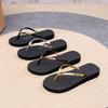 Women's Summer Cross-border Wedge Flip-Flops: PU Thin Strap, Non-Slip Beach Sandals