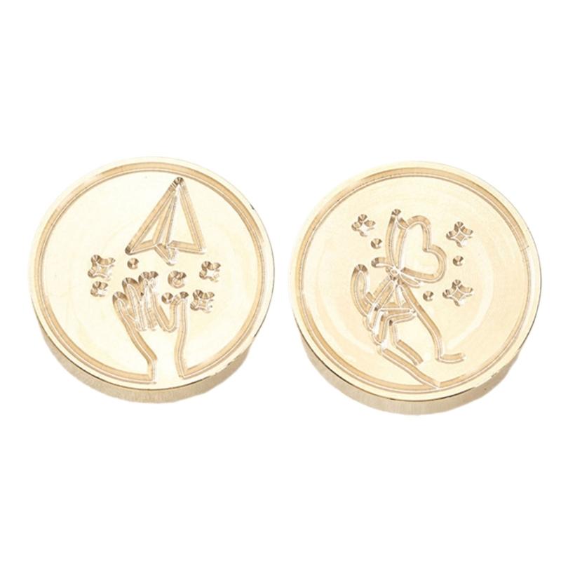 

2Pcs Love Heart Seal Stamp Head, Embossed Sealing Stamp Head for Invitations Envelope Scrapbooking Craft Embellishments