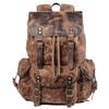 Retro Waxed Canvas Backpack - Men's Trendy Large-Capacity Shoulder Bag for Travel and Student Use.