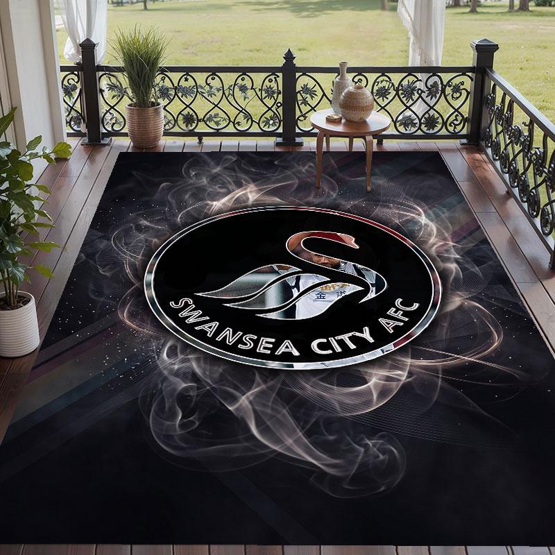 Soft Floor Carpet Swansea City Pattern Area Rug Decorative Mat For Home Room Decoration