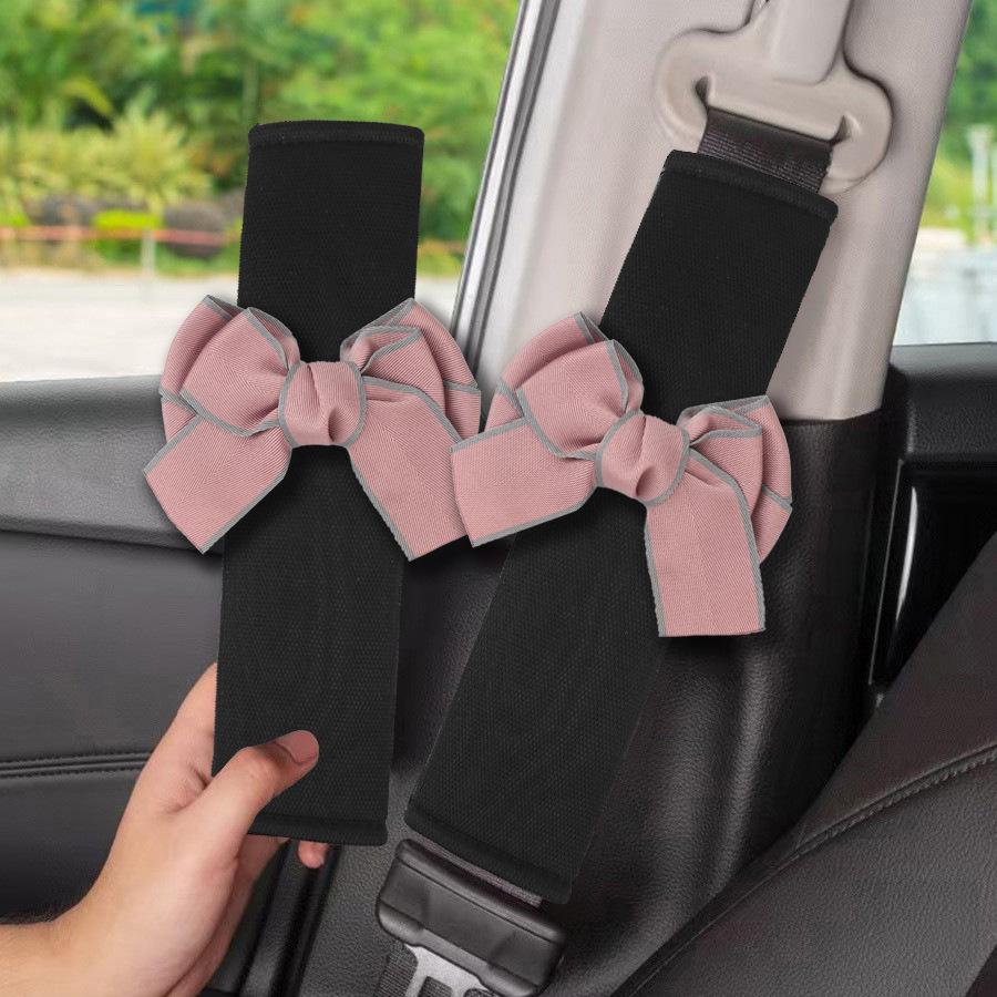 Summer Cartoon Car Seat Belt Shoulder Pads - Cute Car Interior Decoration for Women, Pair