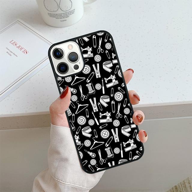 Sewing Machine Pattern Phone Case For iPhone 17 Air 13 12 14 15 16  Cover For Apple Pro Max Plus Coque