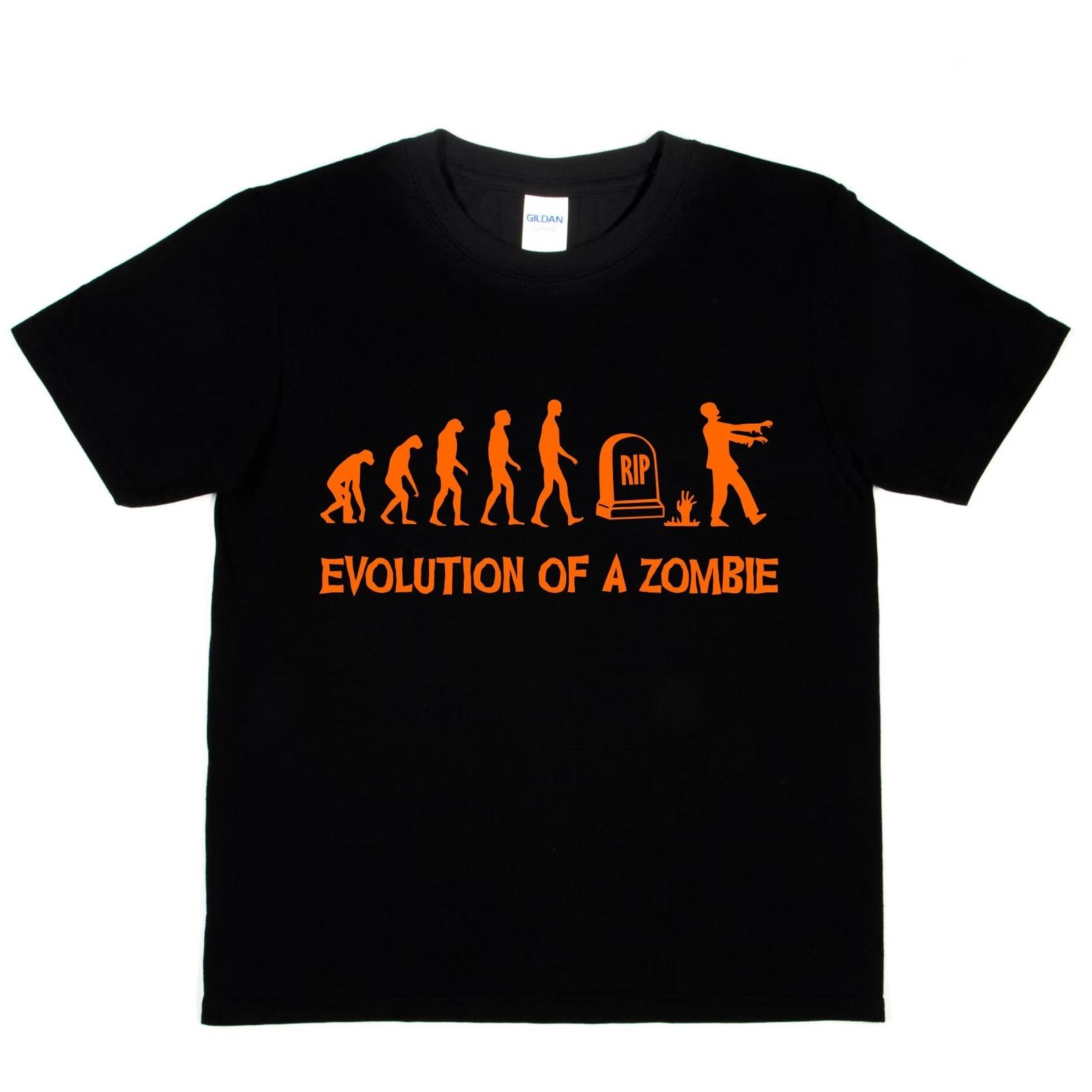 Halloween Costume Tee Evolution Of A Zombie Spooky Funny Kids T shirt L