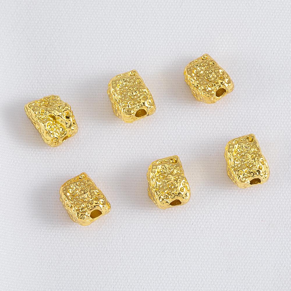

1/5pcs/lot Textured Pitted Irregular Copper Spacer Beads For DIY Handmade Bracelet Jewelry Loose Beads Accessories Materials 1Pc