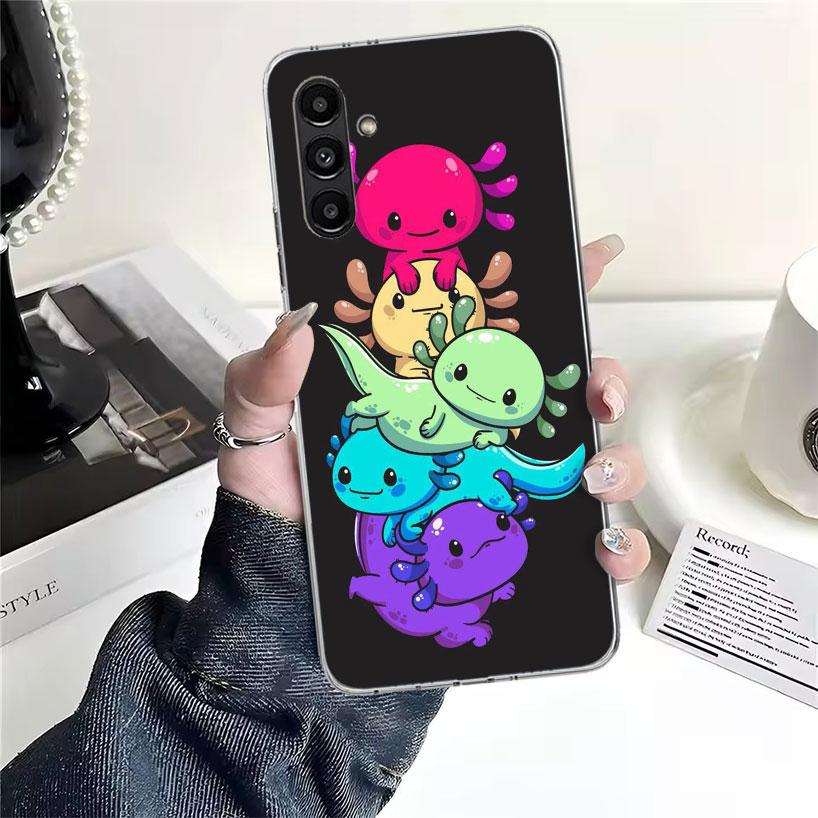 Cute Axolotl Kawaii Phone Case For Samsung Galaxy A13 A14 A15 A16 A17 A53 A54 A55 A56 A57 A33 A34 A35 A36 A37 A23 A24 A25 A26 Ga