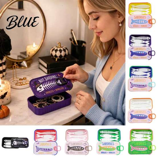 Retro Can Shape Jewelry Container Halloween Box 3D Printed Small Keepsake Box with Fish Decorative Gift for Women Shaped Holder Gothic Organizer