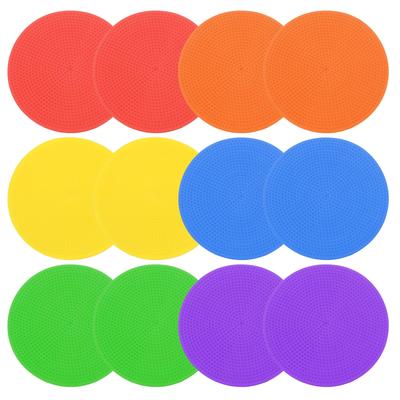 PATIKIL 12 Stück 4" Poly-Punktmarkierungen mit rutschfester Gummiboden