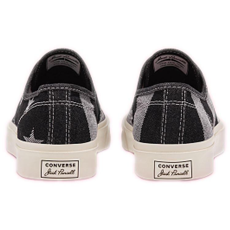 Converse Jack Purcell Open Smile Striped Simple Versatile Low-Top Canvas Shoes Unisex Sneakers Black Gray 167830C