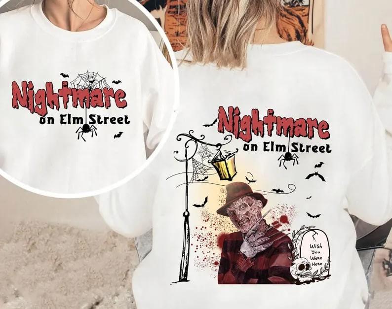 NEW! Krue.ger Two-Sided Shir Retro Halloween Horror Movie Graphic S