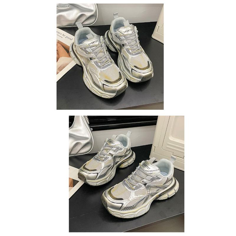 Módní boty na zvýšení výšky, dámské boty ze síťoviny, prodyšné stovky s lehkými ležérními teniskami