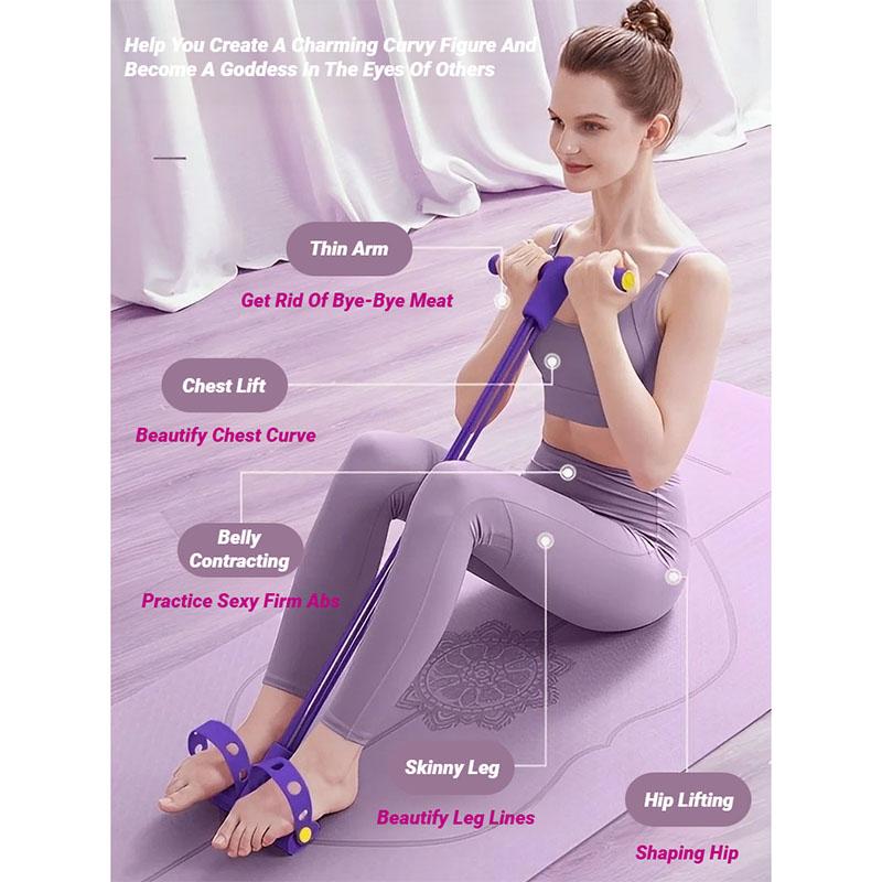Six-Tube Pedal Tensioner Home Gym Equipment for Yoga Abdominal Strengthening Elastic Band Workout