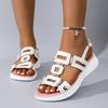 Fashion Large Size Roman Style Women's Sandals Open Toe Beach Sandals Summer Wedges Comfortable Outdoor Slip-On Shoes for Women